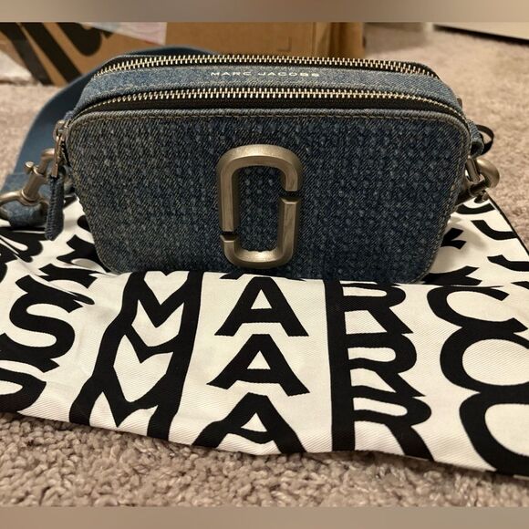 Marc Jacobs Denim Crystal Snapshot Handbag - Picture 1 of 4
